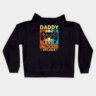 daddy level unlocked est 2024 Kids Hoodie